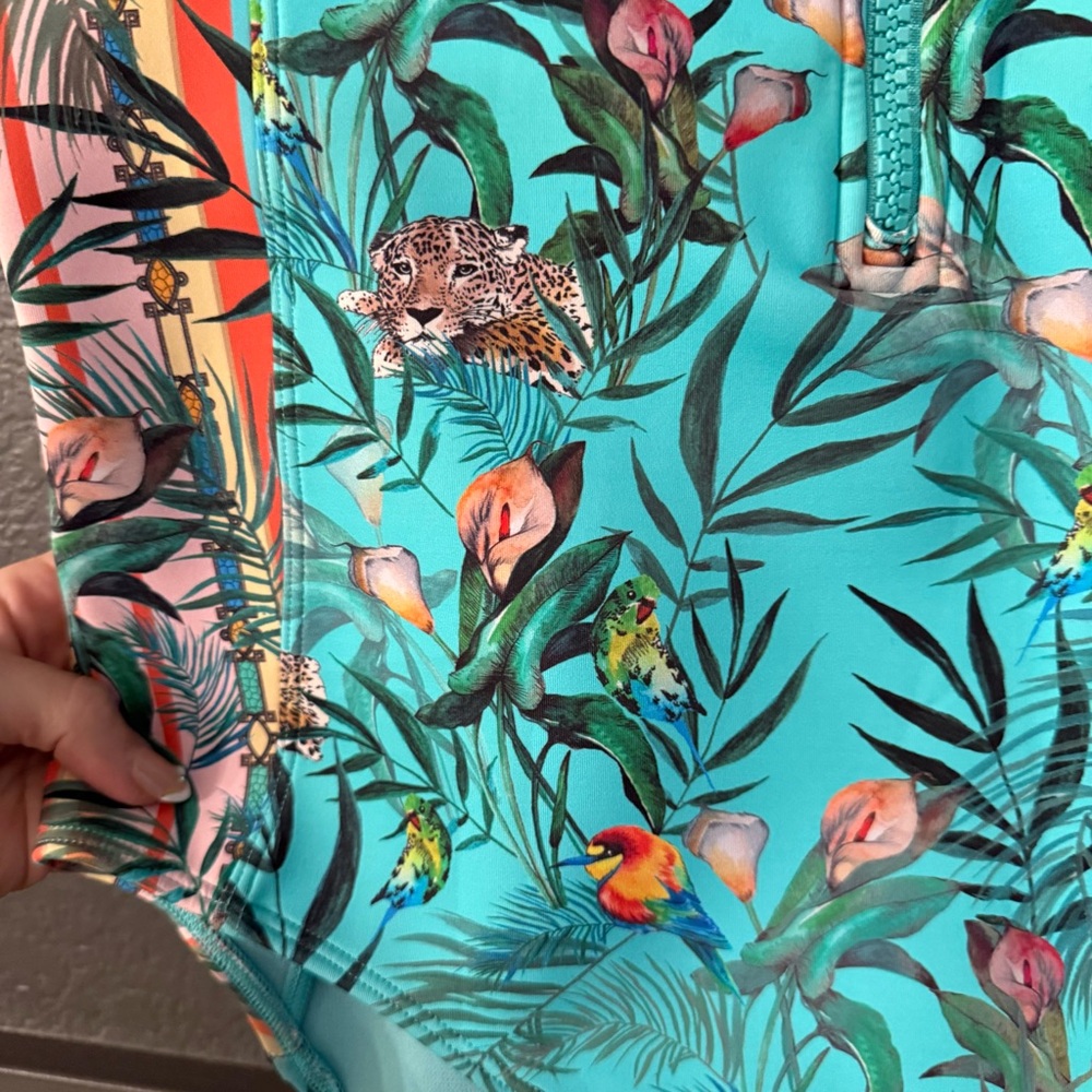 JOHNNY WAS • Tania neoprene jungle print one piece swimsuit - Large - Picture 11 of 14